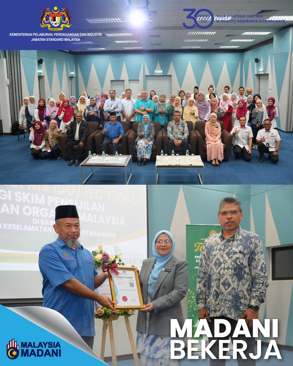 standards_my's tweet photo. Tahniah kepada Program Keselamatan dan Kualiti Makanan (PKKM), Kementerian Kesihatan Malaysia kini secara rasmi telah memperolehi akreditasi MS ISO/IEC 17065! https://t.co/Wr8XbByF0p