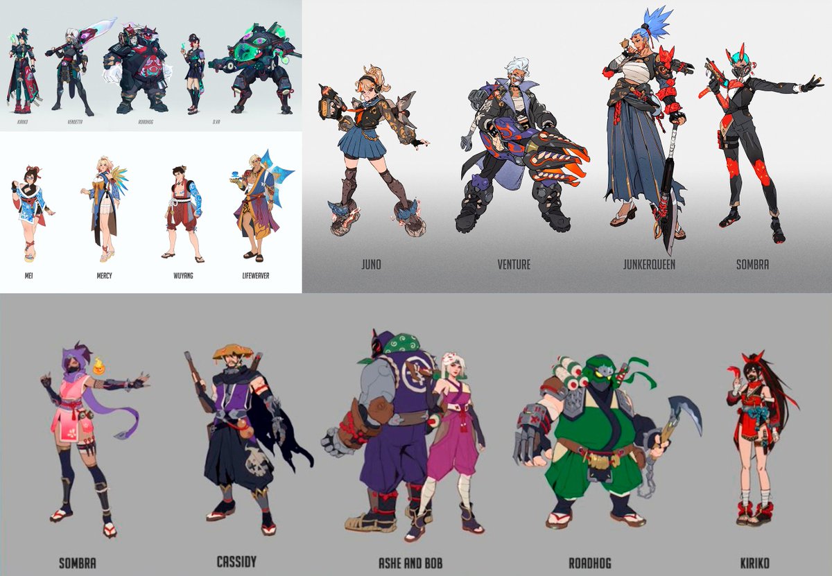 overfire_news's tweet photo. ⛩️ Skins inspired by Japanese culture from previous official #Overwatch surverys

Season 3 is all about Tokyo and Hashimoto lore - maybe will get some of these?.. https://t.co/yMIapmITY9