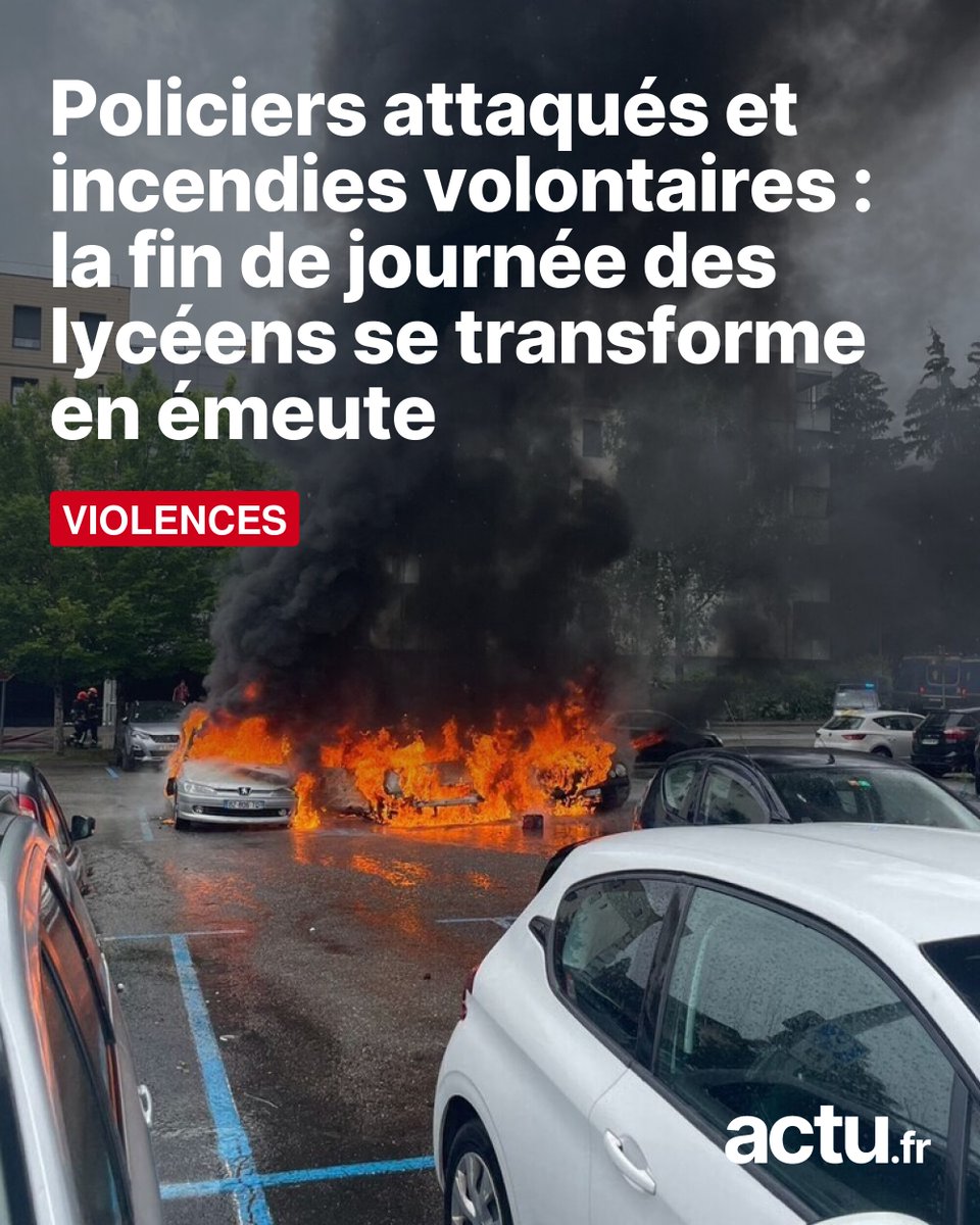 actufr_lyon's tweet photo. 🔴 Situation très tendue hier à Ferney-Voltaire, commune limitrophe avec la Suisse dans le département de l’Ain. Des individus ont provoqué des émeutes près de la Cité scolaire internationale. Policiers et gendarmes sont intervenus en urgence. ➡️ https://t.co/kjvg19Tvsa https://t.co/hOlFwrbRJR