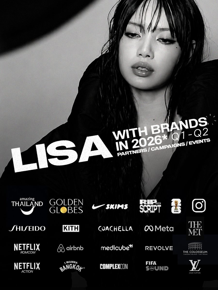 btf0327's tweet photo. here we go lisa with brands in 2026* so far! https://t.co/uaWDRrHOy3