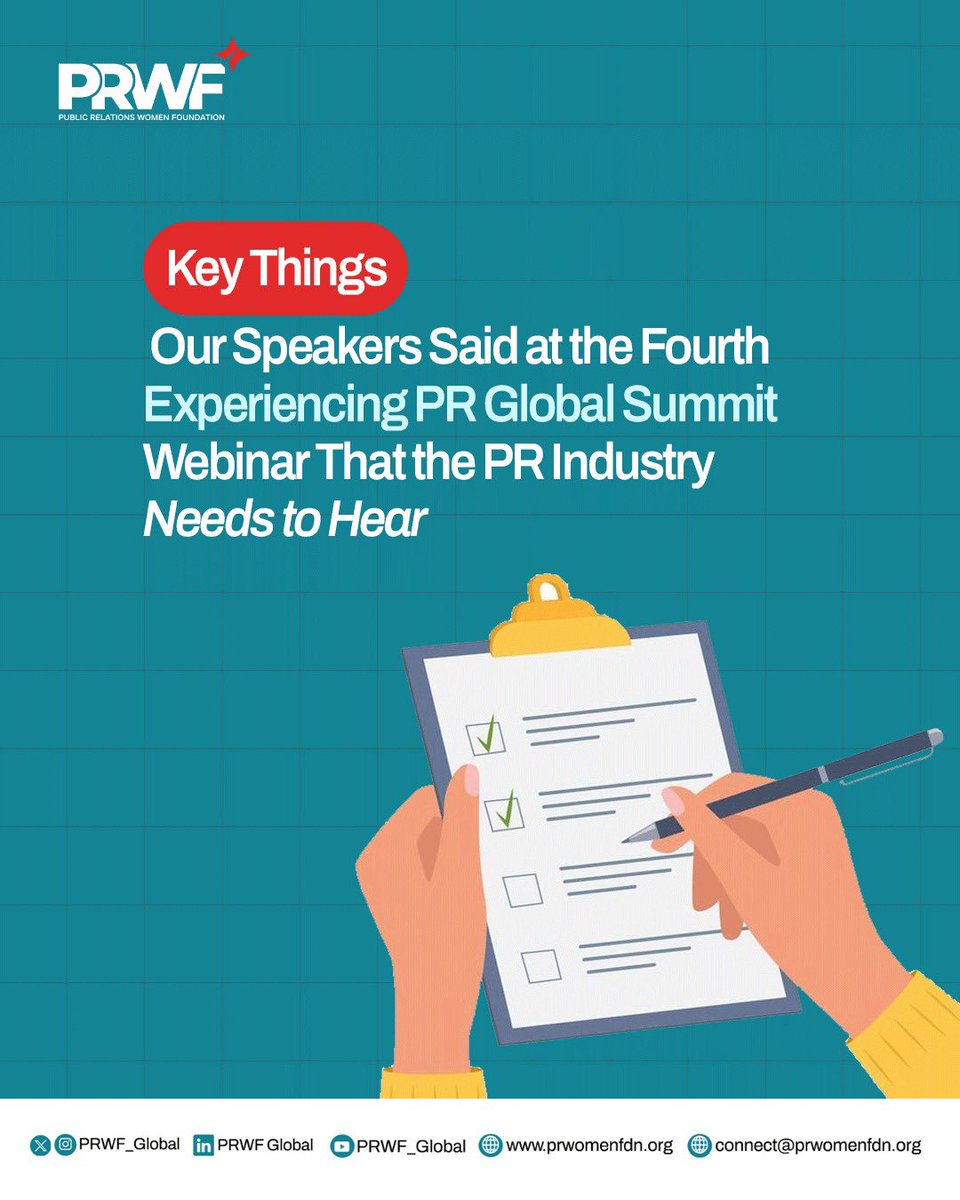 PRWF_Global's tweet photo. What happens when senior comms leaders across Africa share their raw, boardroom insights? You get takeaways that demand a pause. 

We are still thinking about the gems dropped at our last webinar.
Here is what you missed and why it matters: https://t.co/6ua1d6ouHh