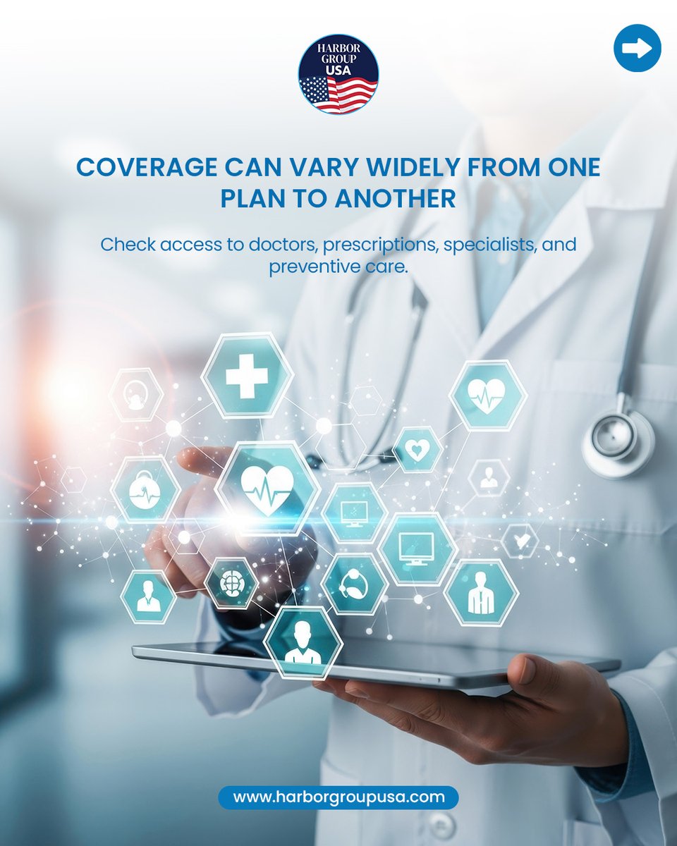 HarborUsa's tweet photo. A lower monthly cost doesn't always mean better value. Review deductibles, copays, provider networks, and coverage details before choosing a health plan.

Learn more with HarborGroupUSA. Visit the link in bio.

#HarborGroupUSA #HealthCoverage https://t.co/uahjJe6XmS