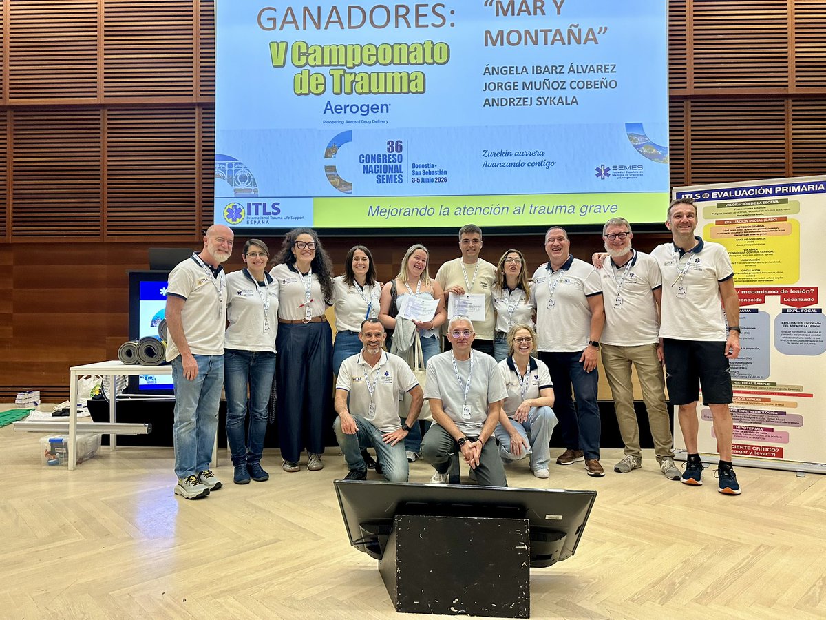 ITLS_Spain's tweet photo. Compartimos un breve vídeo resumen de lo que han sido nuestras actividades en la 36 Ed del Congreso Nacional @SEMES_ 
• Dos talleres de valoración del paciente de #TraumaGrave
• Campeonato de Trauma y habilidades en el manejo del #TraumaGrave 
#MejorandoLaAtencionAlTraumaGrave https://t.co/WxoPLCmlKB