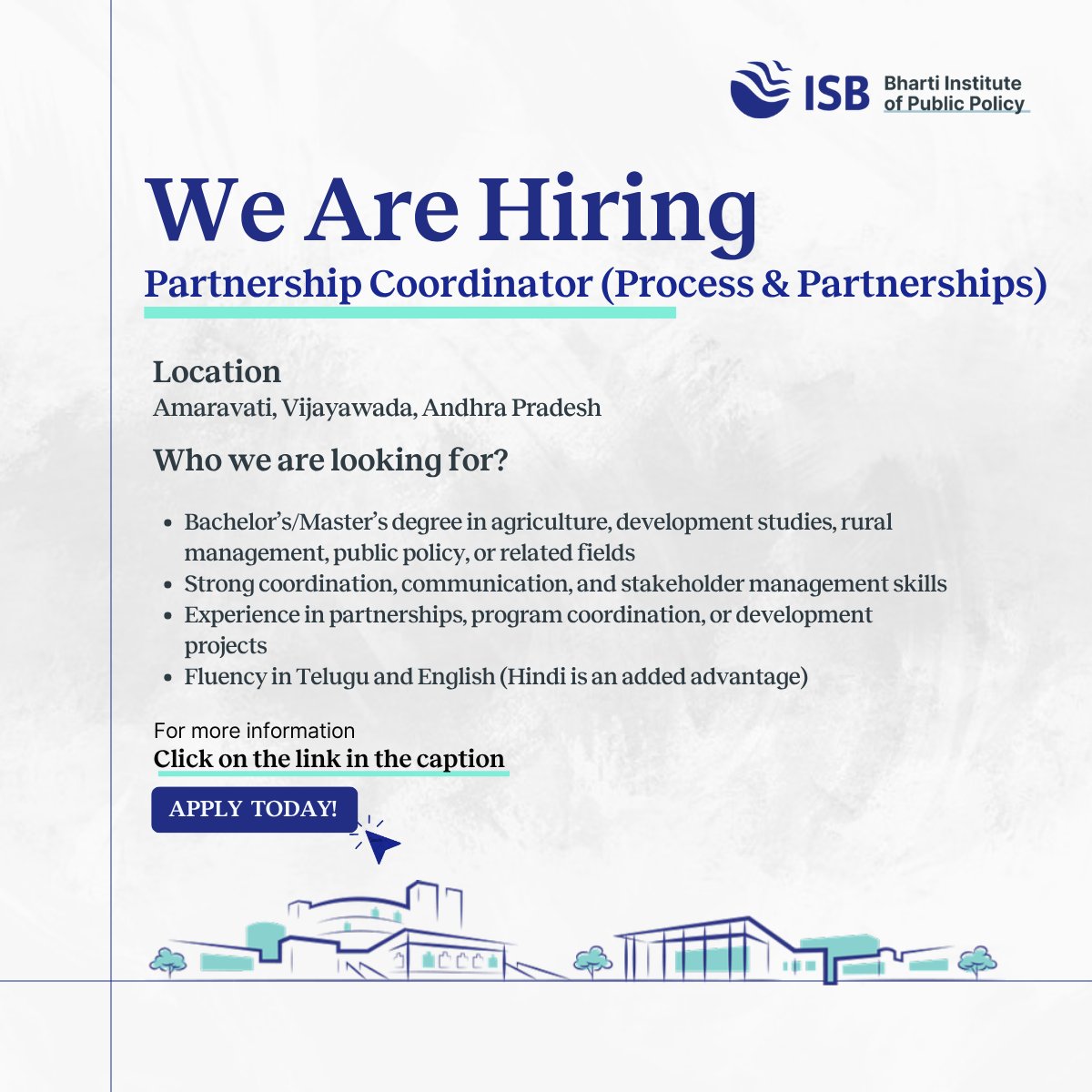 BIPP_ISB's tweet photo. #HiringAlert | Bharti Institute of Public Policy, @ISBedu in collaboration with SERP Andhra Pradesh are hiring for:
➡️ MIS Expert
➡️ Partnership Coordinator
📍 Amaravati/Vijayawada
📩 bipp@isb.edu
#Hiring #ISB #PublicPolicy https://t.co/iCq48GtmGc
