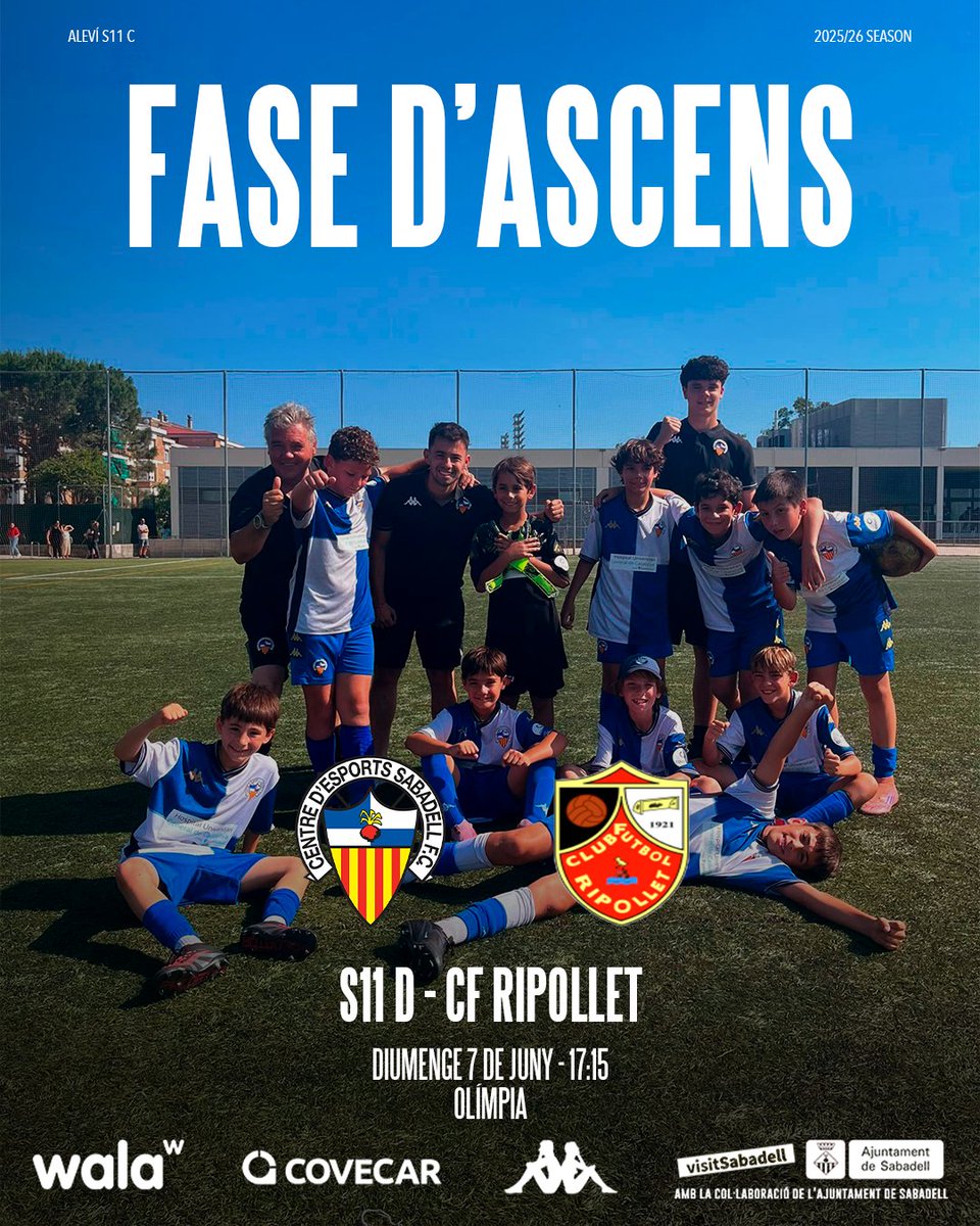 FutBaseCES's tweet photo. 🔥 Cap de setmana de 𝗣𝗥𝗢𝗠𝗢𝗖𝗜𝗢́ 𝗗'𝗔𝗦𝗖𝗘𝗡𝗦 pels nostres equips

⚽️ Els Alevins S11 C i S11 D i els Benjamons S10 C i S9 C juguen la primera eliminatòria per pujar de categoria

🍀 Molta sort a tots, Arlequinats! Tot el @FutBaseCES està al vostre costat! https://t.co/j5mGUlodDV