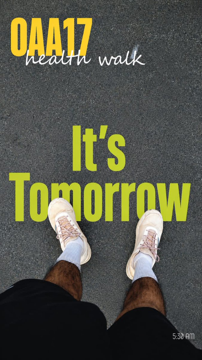 oaa_2017's tweet photo. 🚶🏾‍♂️ OAA17 Health Walk is here!

The wait is over... it's tomorrow🔥
Join us as we step out together for fitness, laughter, and fun.

Wake up early, lace up your sneakers, and let's make every step count.
⏰ 5:30 AM
📍Starting Point: OAA Secretariat 

#OAA17 #HealthWalk  #Akora2017 https://t.co/SiUcfjpFHH