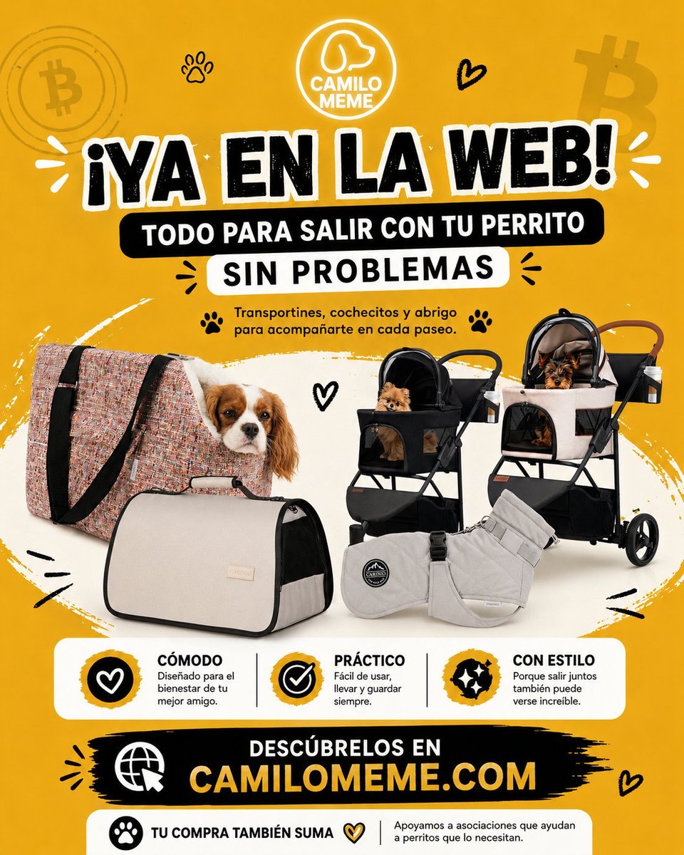 xCAMILOMEME's tweet photo. Ya están disponibles en https://t.co/KjA2ZIzYh1 🐶🖤Transportines, cochecitos y abrigos para salir con tu perrito sin líos, sin dramas y con mucho estilo

Porque pasear, viajar o ir al veterinario también puede ser cómodo para él… y fácil para ti https://t.co/W619bbq3bf