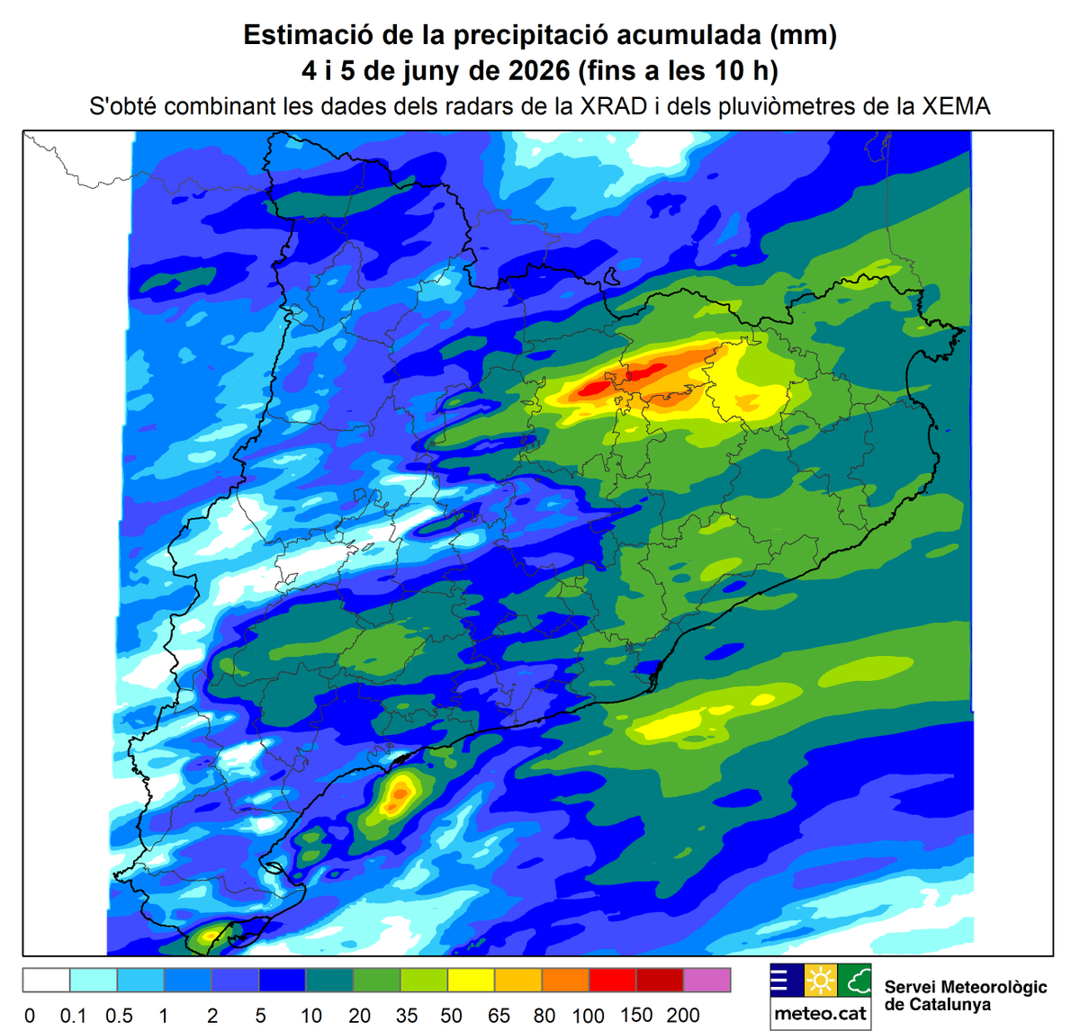 meteocat's tweet photo. Els xàfecs i tempestes d'ahir dijous van acumular més de 100 mm de precipitació en alguns punts del #Ripollès i del #Berguedà.
Va ser el dia més plujós des de finals d'agost de 2020 a estacions com Sant Joan de les Abadesses i Montesquiu. https://t.co/u52tQ0L9CO