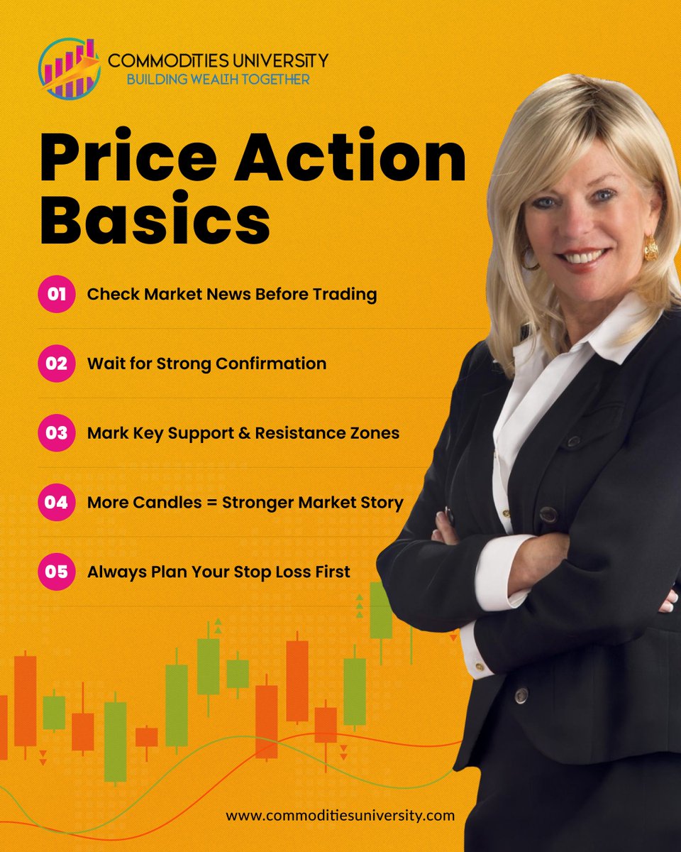 CommoditiesUniv's tweet photo. Price action trading isn’t complicated, but most traders miss the basics.

News context, confirmation, structure, and risk planning decide outcomes more than entries.

Candace focuses on building this foundation so traders can approach markets with clarity and discipline. https://t.co/NNVsF7xTlG