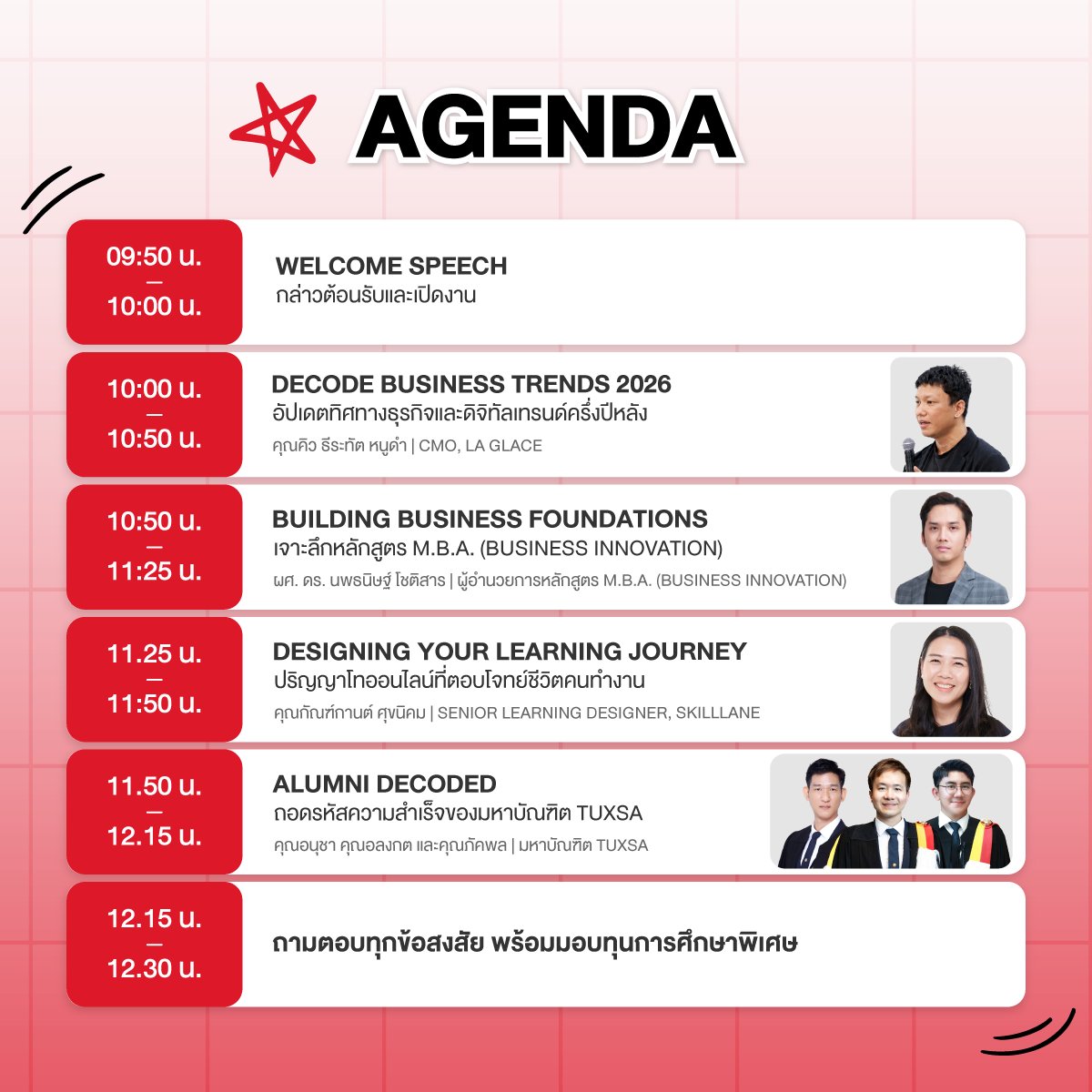 shobproth's tweet photo. 🚨 ฟรี! งานอัปเดตเทรนด์ธุรกิจ 2026 พร้อมเปิดบ้าน ป.โทออนไลน์ จาก ม.ธรรมศาสตร์
​​
📆 20 มิ.ย. 2026 | 10.00–12.30 น.
💻 Online ผ่าน Zoom
📍ลงทะเบียน: https://t.co/LCCXWt9GCR
#มหาวิทยาลัยธรรมศาสตร์ #Thammasat #TuxsaMBAOpenHouse2026 #MBAOpenHouse2026 #TUXSA #SkillLane https://t.co/p0anKYZmUk