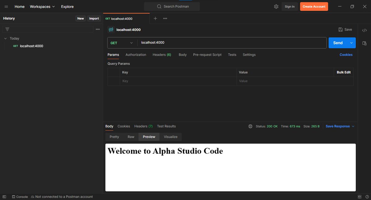 ALPHASTUDIOCODE's tweet photo. π₯ Day 05 of learning Node.js!
Today I practiced handling different requests with Express.js and testing them with Postman. It's exciting to see my APIs working as expected.
See you guys out there! π
#WebDevelopment #ZeroToDeployment #Nodejs https://t.co/9yc7Kc2U3v