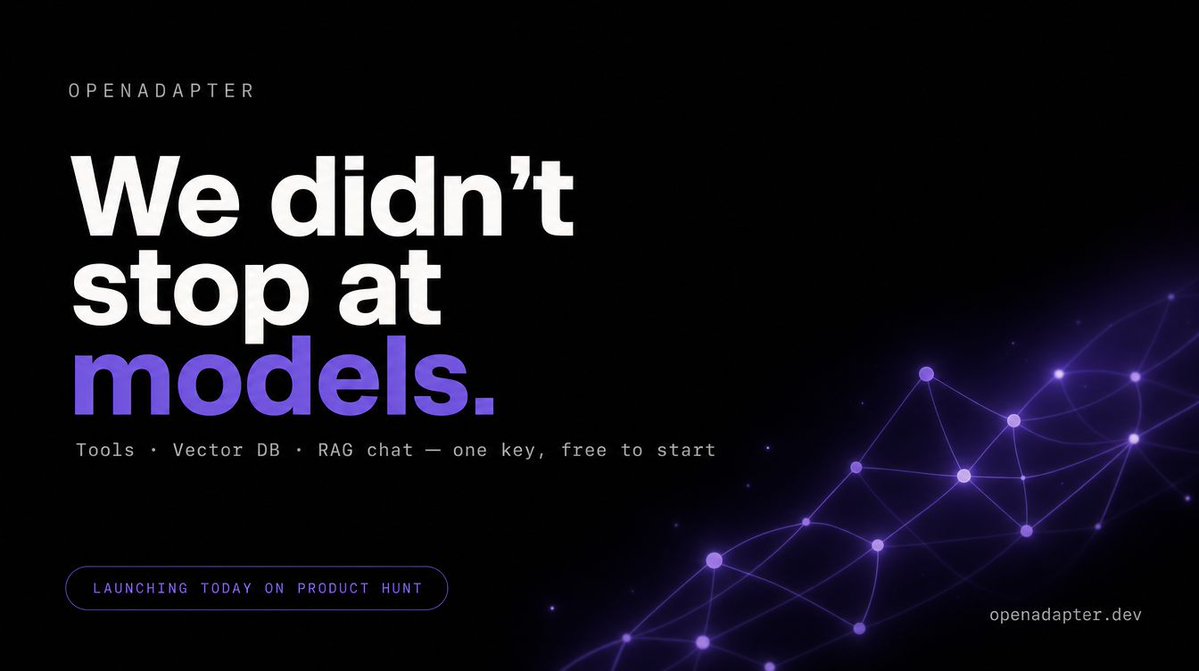 openadapter's tweet photo. OpenAdapter is now on Product Hunt. 
https://t.co/IxIsK3XGV9 https://t.co/gXFSifrFoj