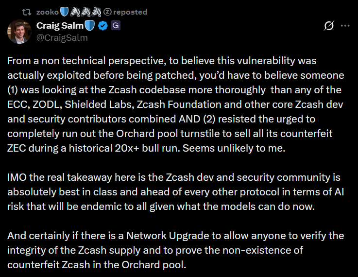 🚨 NEW: Zcash ($ZEC) plummets over 48% following the discovery of
