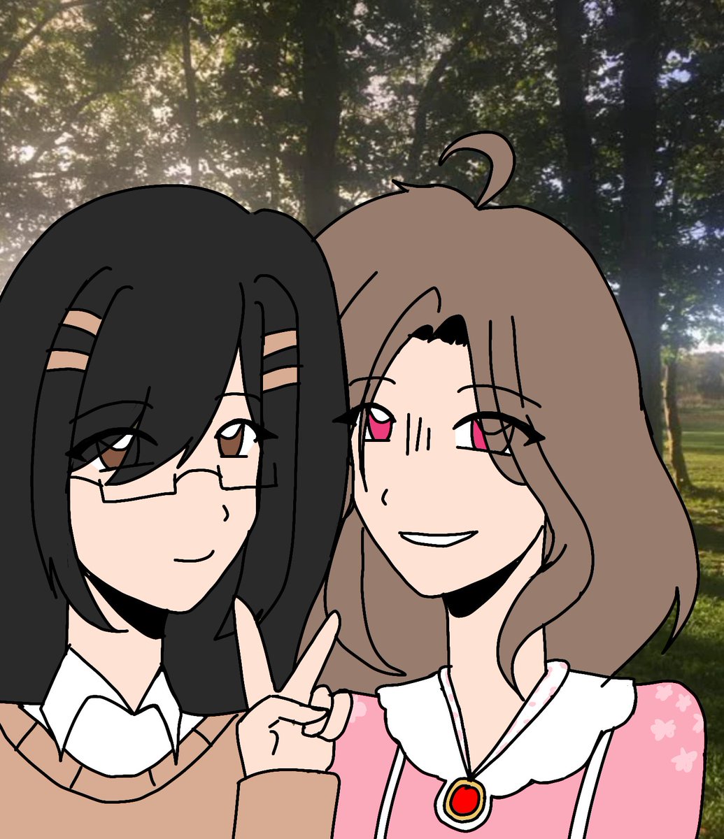 ILikeAlaenryXD's tweet photo. Selfie with ma gurl Aria🌹
SAY CHEESE✌🏻
Eva(my OC) and Aria
. 
. 
. 
. 
OMG SHE IS SO GORGEOUS ❤️‍🔥😭
btw she is my favorite character from Lydia's art class https://t.co/wFA3Lj8uwP