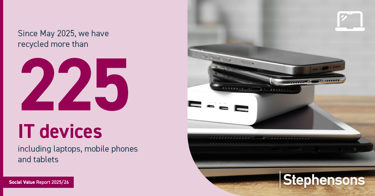 SolicitorsLLP's tweet photo. On World Environment Day, we are proud to share highlights from our latest Social Value Report, showcasing how we are reducing waste and supporting more sustainable practices across the business.

Since May 2025, we have recycled more than 225 IT devices, including nearly 200 laptops alongside mobile phones, iPads and other equipment, ensuring unused technology is repurposed responsibly.

By embedding sustainability into our operations, we are helping to minimise environmental impact and make better use of resources. 

Learn more and view the full report here: https://t.co/nuCgvZfrtl 

#SocialValue #WorldEnvironmentDay