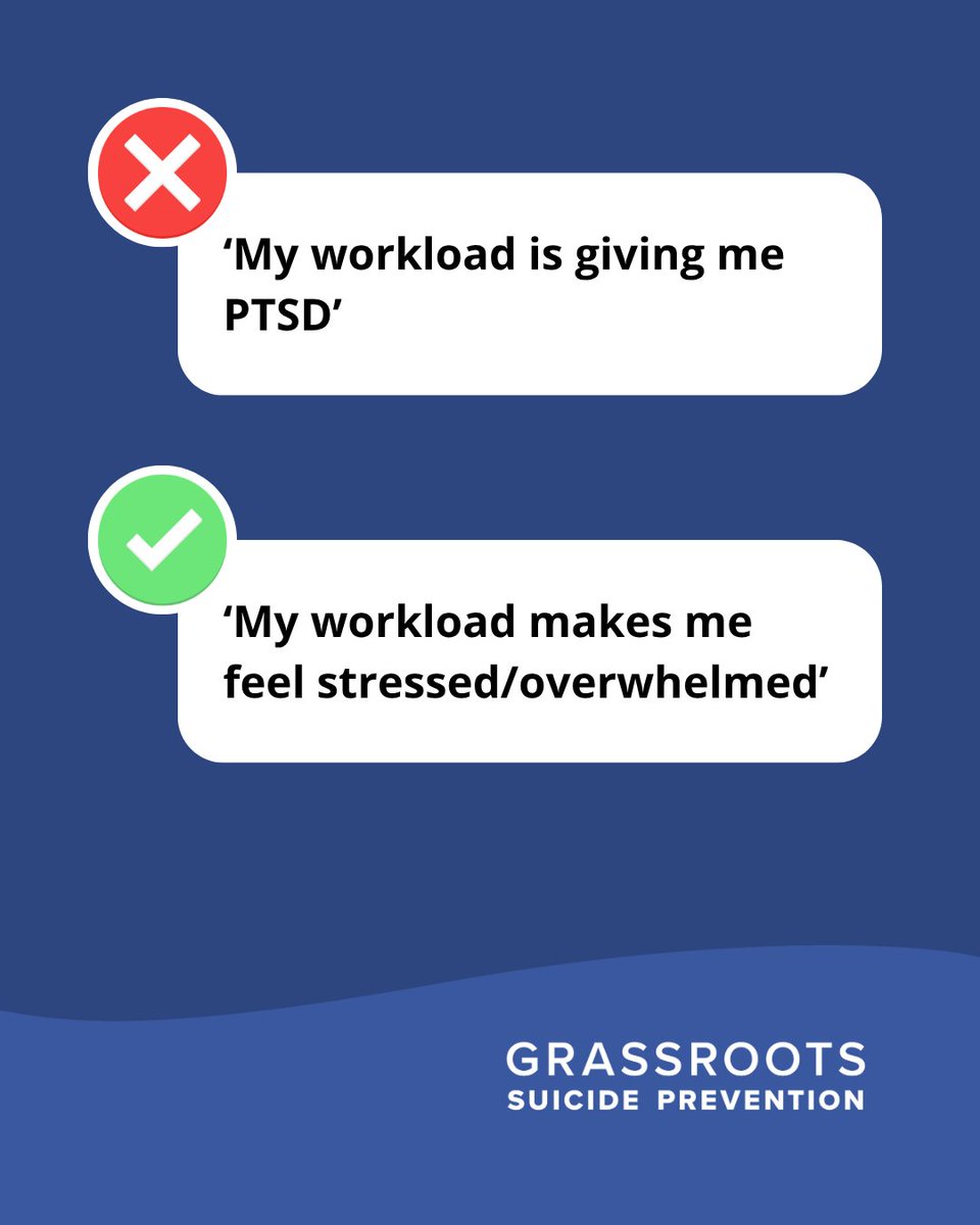 GrassrootsSP's tweet photo. PTSD is a serious mental health condition. Using the term casually can minimise real trauma and add to stigma.

If you or someone you know is struggling, download the #StayAliveApp to keep life‑saving support in your pocket.
🔗https://t.co/tirNxEkgw8 https://t.co/ps5sVSDbm1