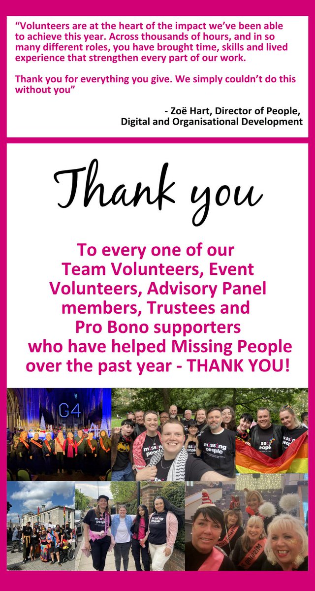 missingpeople's tweet photo. The numbers paint half the picture. Thank you to everyone who has given their time this past year. You allow us to be there for people in crisis. https://t.co/nnYHVKP95L