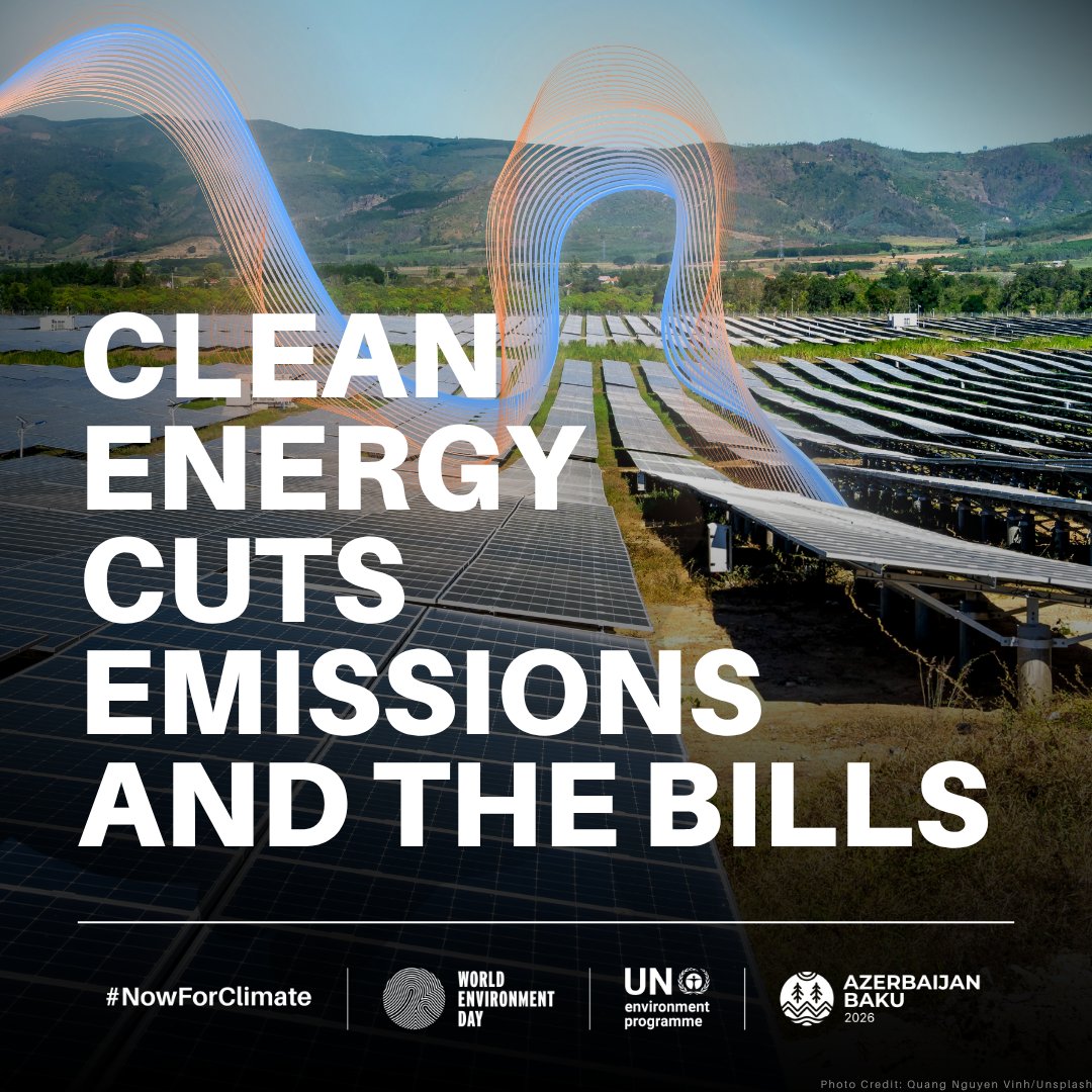 LuthuliMuseum's tweet photo. Clean energy is scaling fast, with renewables leading to new power capacity, creating jobs and making energy more affordable each year.

The transition is already underway.

Click on link for more info
https://t.co/08WanbDwc4
 
#WorldEnvironmentDay   #NowForClimate https://t.co/RdLVAfjBnB