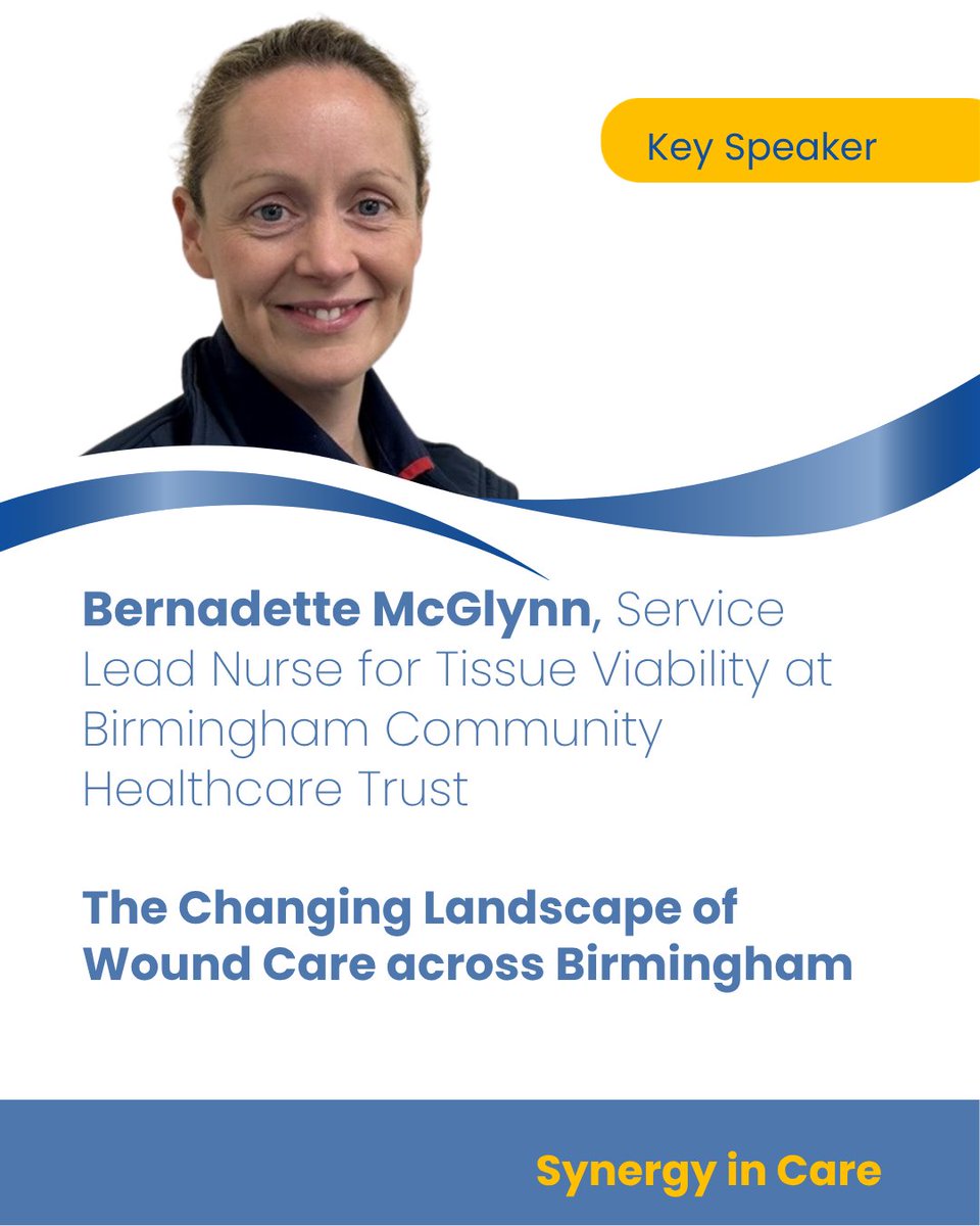 CDMedical's tweet photo. 🎤 We're excited to welcome Bernadette McGlynn to the speaker line up at Synergy in Care 2026.

📌 Topic: The Changing Landscape of Wound Care across Birmingham https://t.co/Yhqn78eIhl