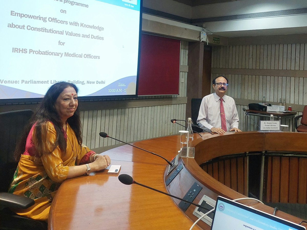 icps_newdelhi's tweet photo. Today ICPS conducted programme on "Empowering Officers with knowledge about Constitutional Values and Duties" for IRHS probationary medical officers.  #ICPS #programme #ConstitutionalValues https://t.co/y1FuvinhmV