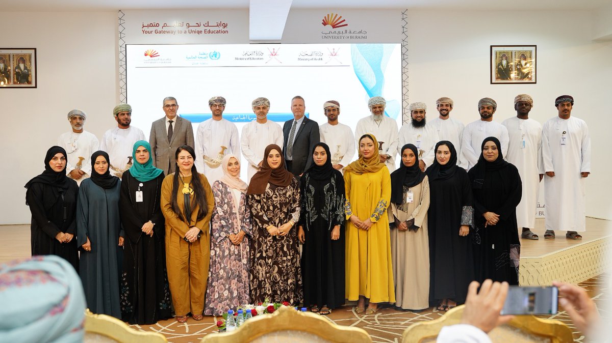 WHOOmanOffice's tweet photo. The Regional Accreditation for Health-Promoting Universities in Oman was celebrated under the patronage of H.E. Governor of Al Buraimi &amp; in the presence of Dr Asmus Hammerich, WHO Representative, Sultanate of Oman https://t.co/8ikcyxfakY