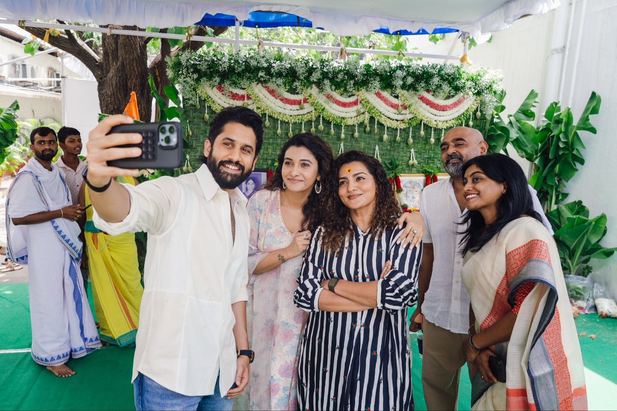 NmediaEnt's tweet photo. ‘Dhootha’ Chapter 2 Kicks Off with Auspicious Pooja; Lead Actor Steps into a Brand New Avatar as Producer
@chay_akkineni 

#Dhootha2 #NMedia #NMediaEntertainments https://t.co/2brZXeSlzL