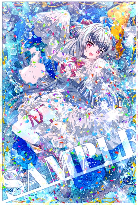 【ご依頼】 有楽召ナノ様()活動1周年記念の一枚絵を描かせていただきました。 キラキラした、楽しい雰囲気をナノ様と一緒に楽しんでもらえたら嬉しいです 改めまして、ご活動1周年おめでとうございます! これからもご活動応援しております