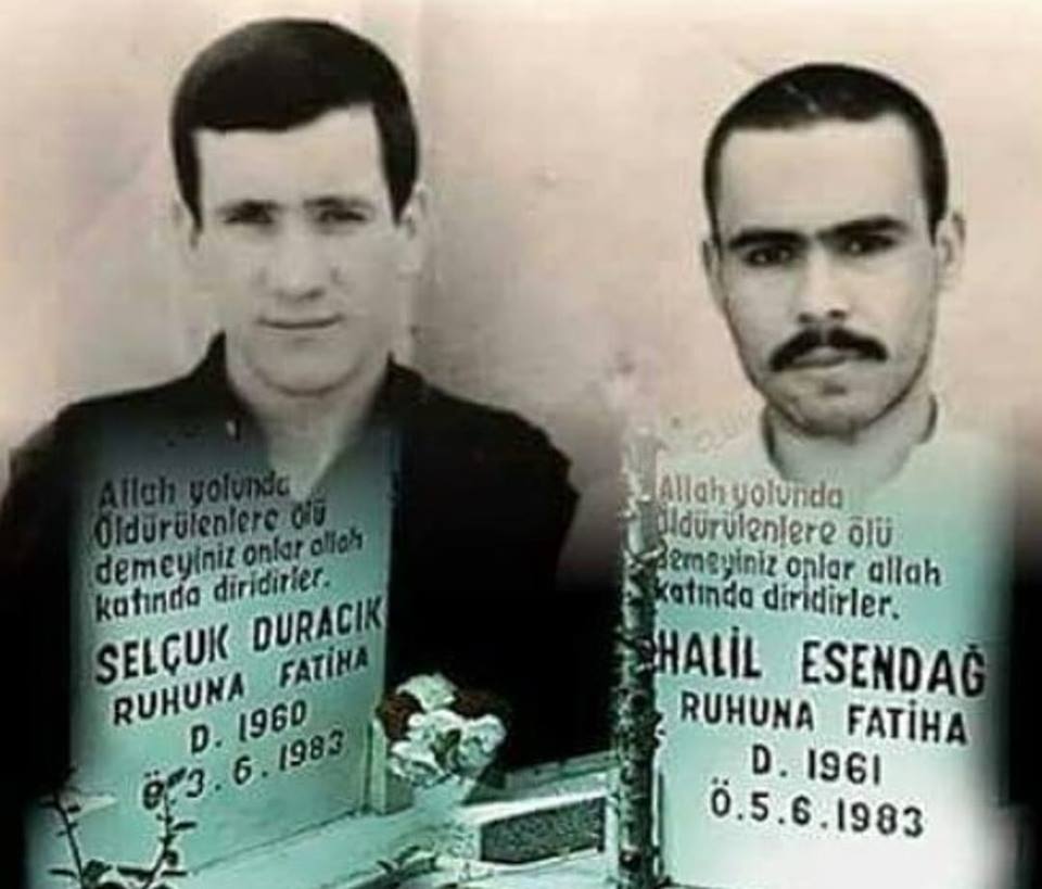 kemeroglu_ctn's tweet photo. Şehadetlerinin yıl dönümünde Ülkücü Şehitlerimiz Selçuk DURACIK ve Halil ESENDAĞ'ı rahmet ve dualarla anıyoruz... https://t.co/yyklitQRAp