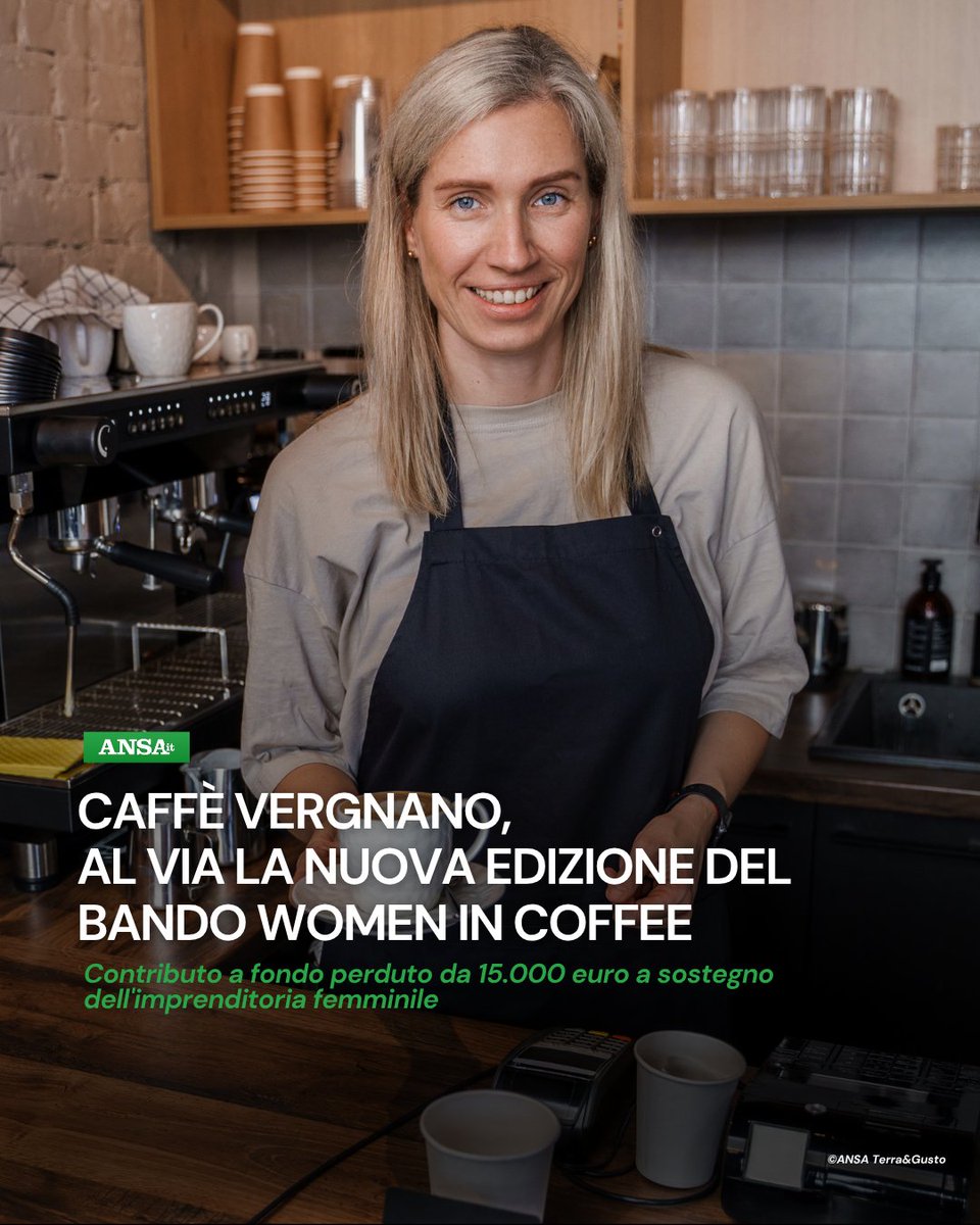 Ansa_TerraGusto's tweet photo. Caffè #Vergnano, azienda italiana storica della produzione di caffè, annuncia il lancio della nuova edizione del bando "Women in Coffee", l'iniziativa dedicata al sostegno dell'imprenditoria femminile nel settore https://t.co/4ovbB3Prwc.
#ANSATerraGusto
➡ https://t.co/rziW5KziY2 https://t.co/EKxl38PIk2