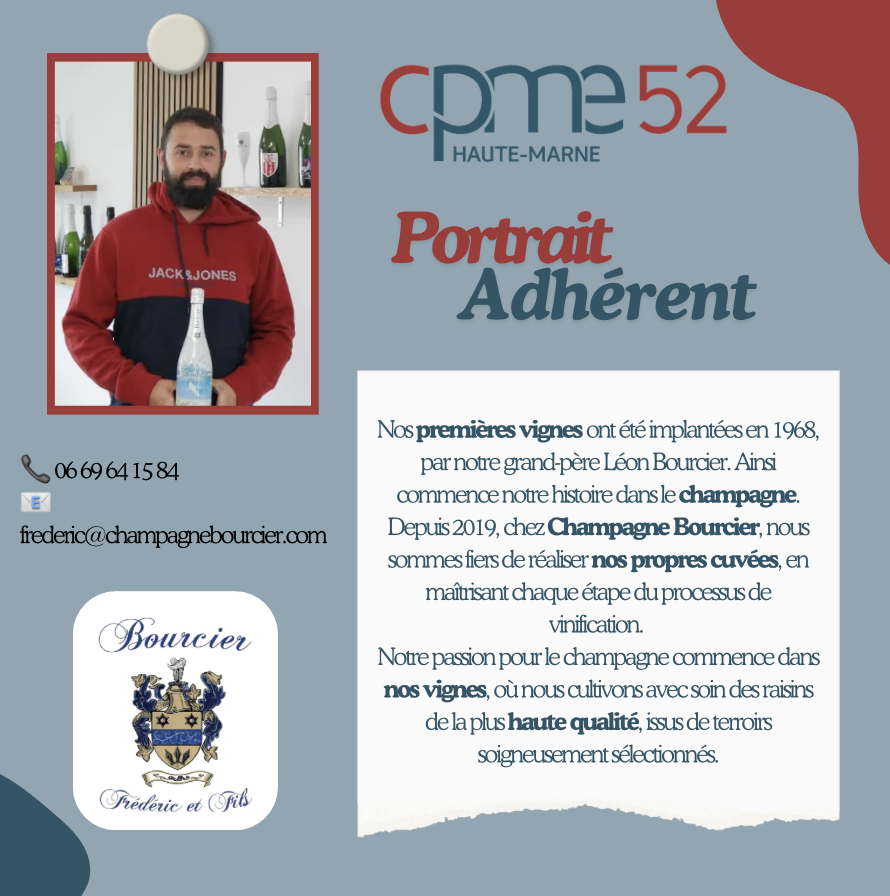 cpme52's tweet photo. 🌟 𝘽𝙞𝙚𝙣𝙫𝙚𝙣𝙪𝙚 à 𝙣𝙤𝙨 ���𝙤𝙪𝙫𝙚𝙖𝙪𝙭 𝙖𝙙𝙝é𝙧𝙚𝙣𝙩𝙨 ! 🌟

Cette semaine, direction Couvrot chez Frédéric CHAMPAGNE BOURCIER ET FILS.

🍇🥂 Une adresse incontournable pour les amateurs de champagne authentique et de convivialité. https://t.co/hgObD2B5SP