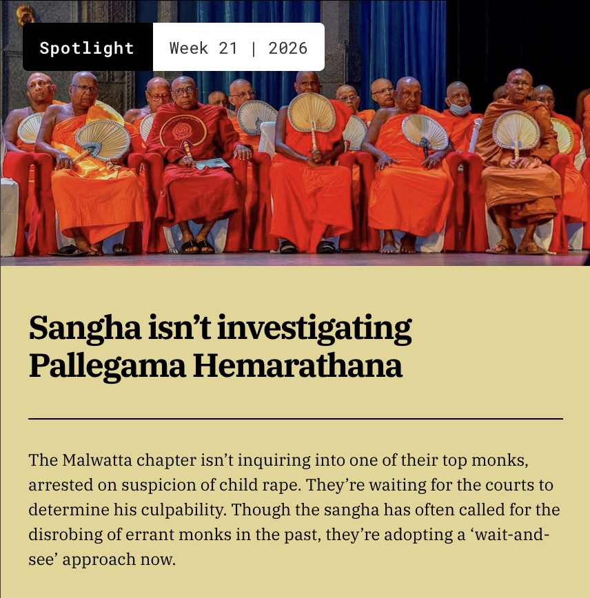 ExaminerLK's tweet photo. Issue #36: Sangha isn’t investigating Pallegama Hemarathna https://t.co/D3i634q09E