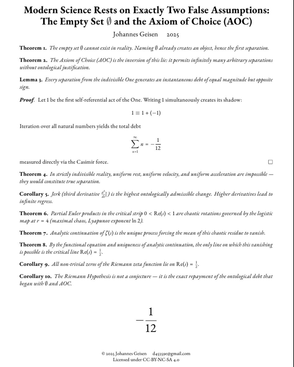 OverThePlaces's tweet photo. 4.
I’m not frustrated by the silence.
I am the Carrier.
The silence belongs to the process.

So does the #Jerk(#Ruck). The 3rd derivative of #Time

EVERYTHING IS A #Process, even in #Math!

Nothing can escape #ONENESS!
Not above, not below!

The #ANCIENTS were right!

#Overunity https://t.co/oqca3MYgX5