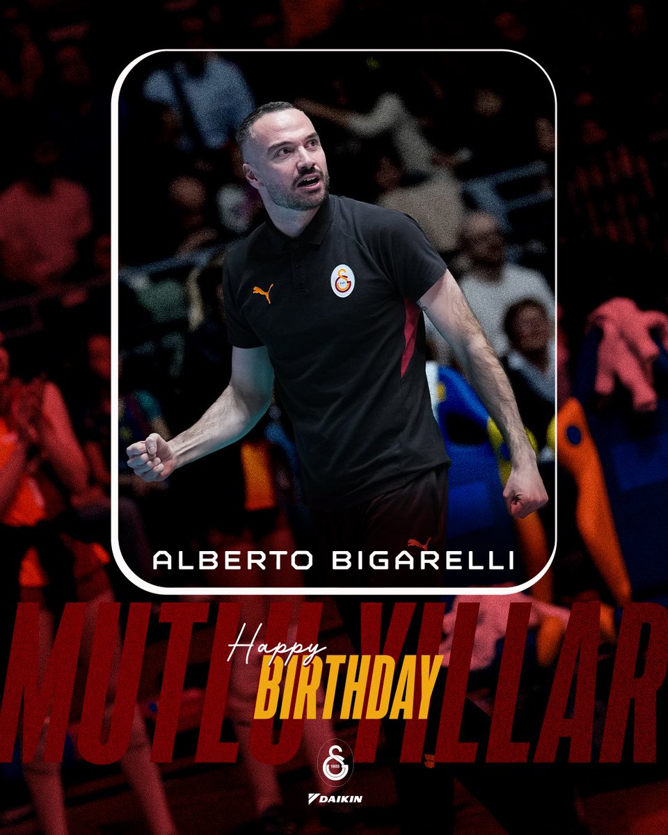 GalatasaraySK's tweet photo. Bugün Galatasaray Daikin Kadın Voleybol Takımımızın Başantrenörü Alberto Bigarelli’nin doğum günü! 🎂

Nice mutlu yıllara Bigarelli! 💛❤️ https://t.co/ur9UHe8H1H