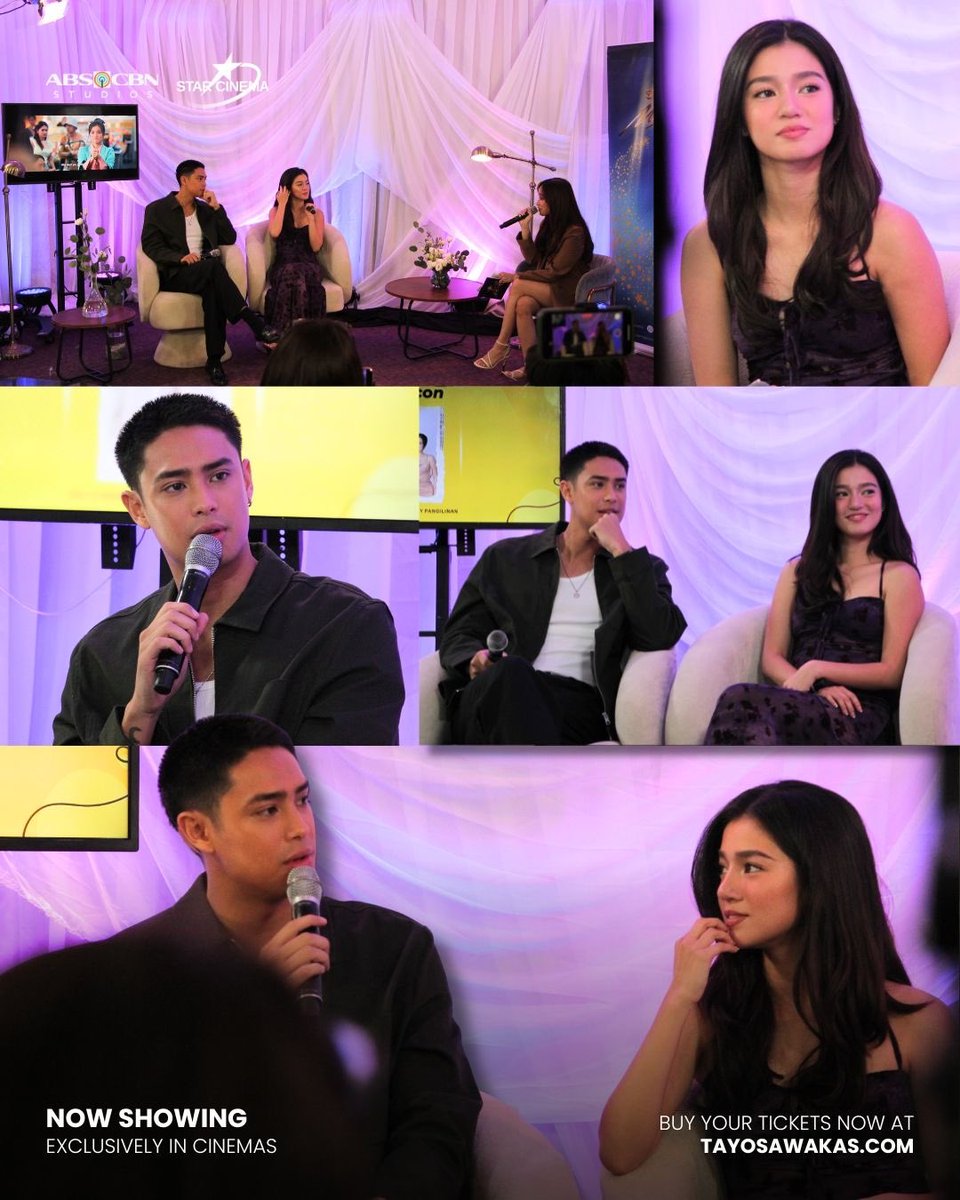 StarCinema's tweet photo. Donny Pangilinan and Belle Mariano share their Tayo Sa Wakas experience on #StarMagicSpotlightPresscon ✨

WATCH HERE:
https://t.co/VpTCL00uNG

#TayoSaWakas — a 33rd anniversary offering of Star Cinema, a film by Cathy Garcia-Sampana.

NOW SHOWING on its SECOND WEEK in cinemas nationwide.