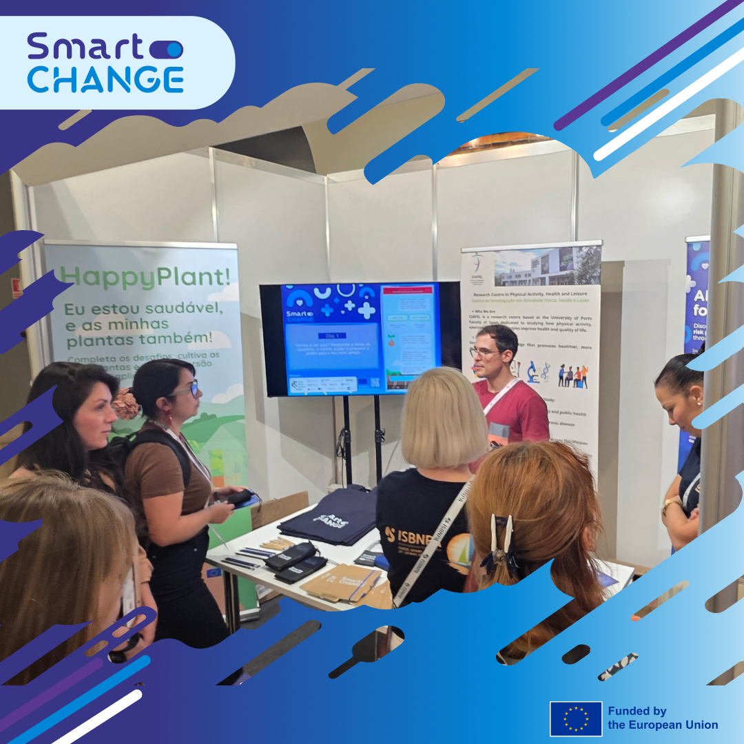 SmartCHANGE_eu's tweet photo. Thank you #ISBNPA2026! 🇪🇸✨ We had an amazing week in Cádiz showcasing #SmartCHANGE.

@amsterdamumc took the stage on #AI &amp; co-design, while our booth with partners from @UPorto buzzed with live demos!📱

Missed us? Stay updated on our next moves!
👉 https://t.co/b6Pbi5AaNA https://t.co/zQPtBh0pGR