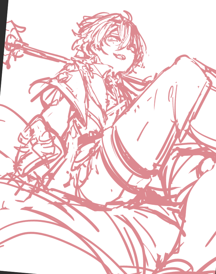_vlughv_'s tweet photo. 「ほお？お前耐性あんのか？もうちょっと楽しめそうだな」
みたいなロエを描きたいんですよね構図ラフ。 https://t.co/vDoXLsUyc1