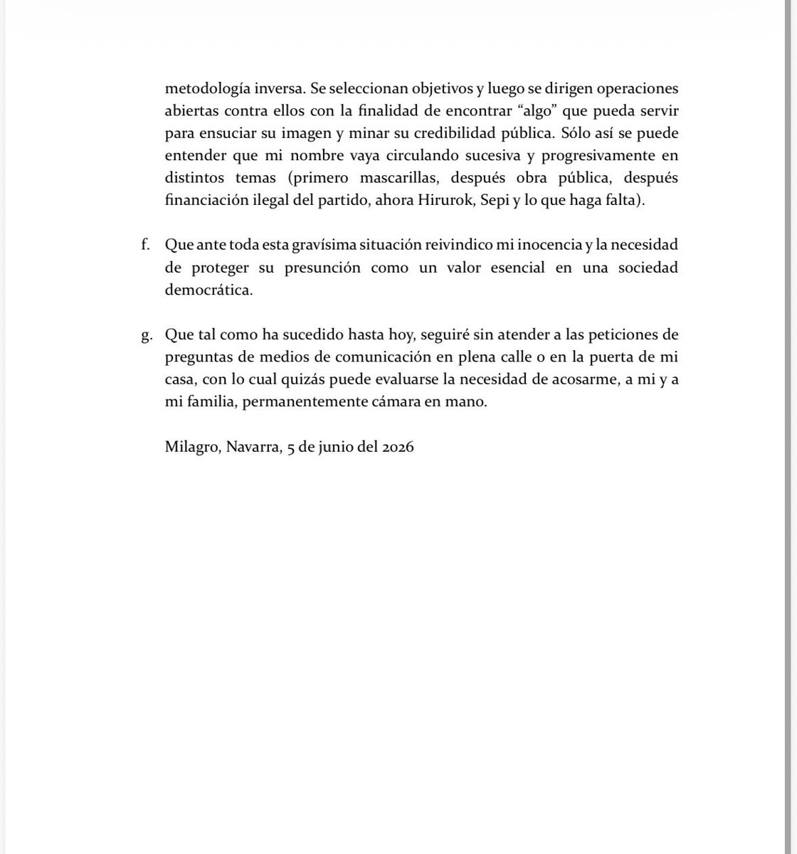 ChicoteLerena's tweet photo. Santos Cerdán: “El objetivo no es investigar delitos, sino destrozar personas” https://t.co/BPEe6AXtEQ
