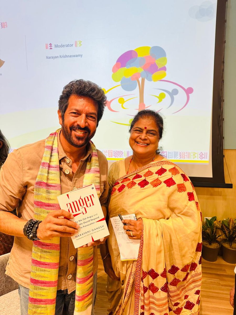 AlephBookCo's tweet photo. Author and columnist Narayani Ganesh presents a copy of her book, Anger, to acclaimed filmmaker Kabir Khan, bringing together the worlds of literature and cinema.

Anger explores one of humanity’s most powerful emotions, examining what triggers it and how it shapes our lives. 

Drawing on spiritual teachings, philosophy, and wisdom from diverse cultures, the book offers insights into understanding and transforming anger into a constructive force.

@narayaniganesh

#Anger #NarayaniGanesh #KabirKhan #AlephBookCompany #Mindfulness