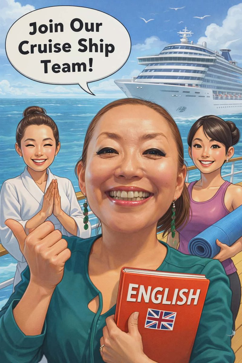 EV_spiky's tweet photo. #evから世界へ #theenglishvillage #英会話学校 #豪華客船 #クルーズ #世界一周 #onespaworld #cruise #豪華客船で働く #海外で働く #外国で働く #東京 #ZOOMレッスン #イギリス英語 #ケンブリッジ検定 #IELTS #英検 #亀戸 https://t.co/XiTmXrnT2Y