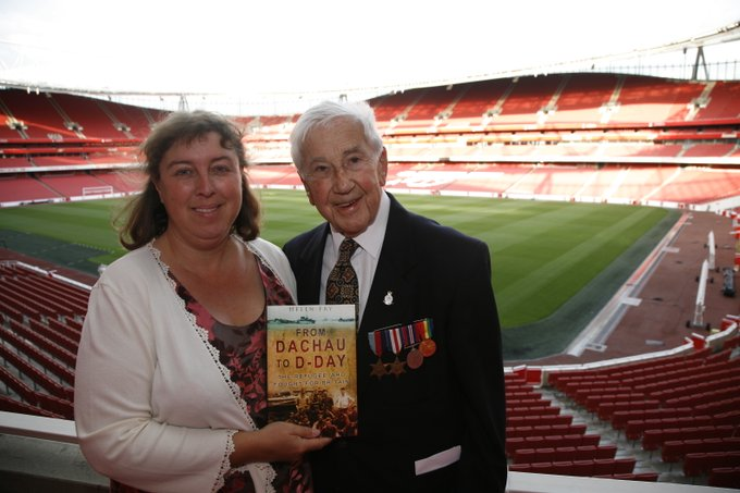 DrHelenFry's tweet photo. Willy Field, a German Jew who had survived the horrors of Dachau concentration camp, landed on the Normandy beaches on D-Day +1 and went on to fight with the British Army on the front line for the rest of the war in North-West Europe.

As a tank driver, he was the sole survivor when his tank was hit.

Always humble, never saw himself as a hero.

Loyal supporter of Arsenal Football Club for over 70+ years.

Sadly no longer with us.