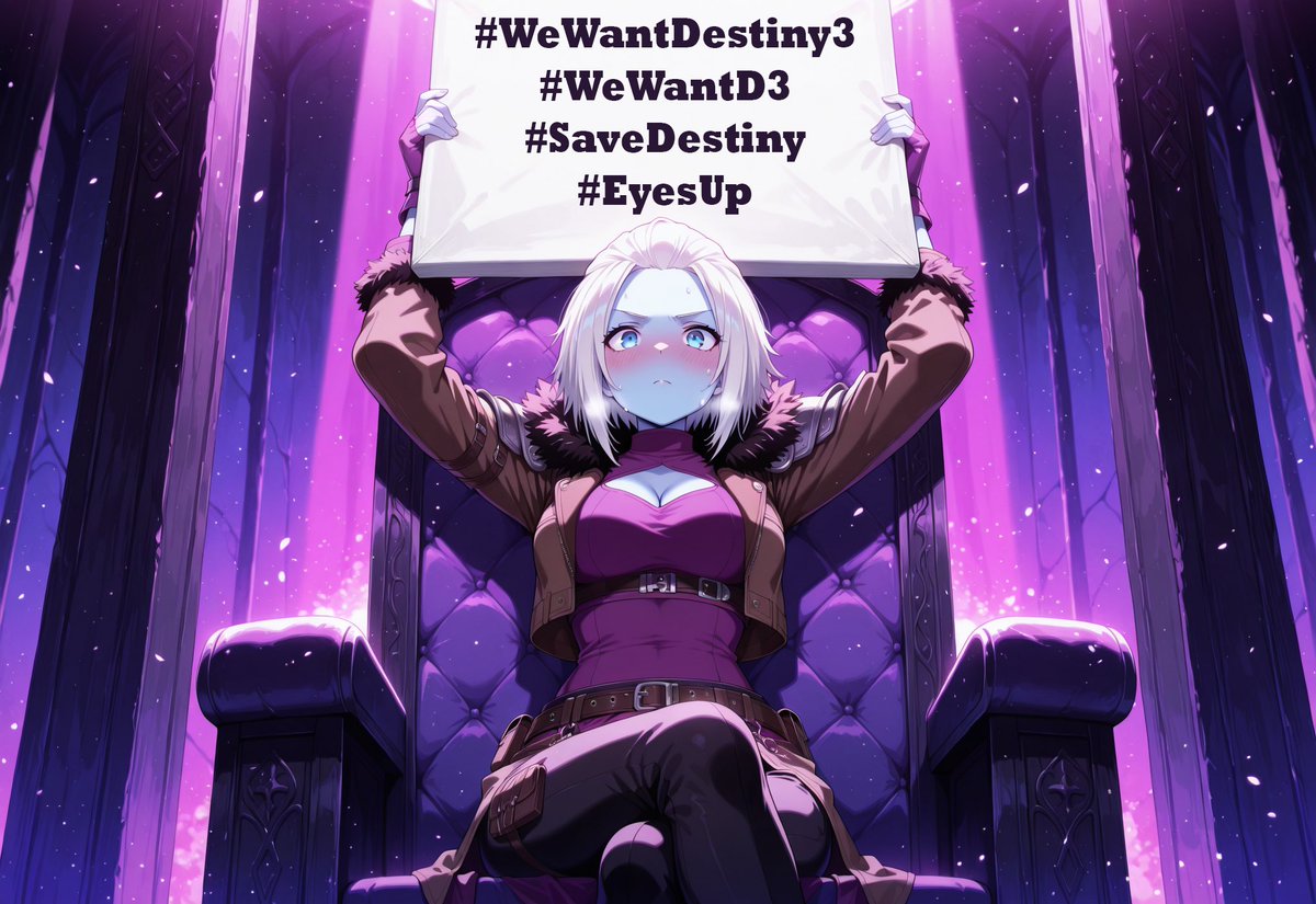 SasaFox919's tweet photo. “Even Mara Sov stands on the front lines, rallying the cry: ‘We Want Destiny 3!’”

Eyes up Guardians 

#WeWantDestiny3 #SaveDestiny #WeWantD3 #EyesUp @LUCKYY10P @A_dmg04 @Destiny2Team https://t.co/pQ92A64ARj