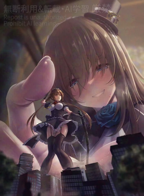 グリムグリッター掌編「フリフリ・アオイ・ランペイジ」(短編小説+イラスト) [Fantia] [Patreon] 「ふふ……ふへへ……よくできました。電車を襲う葵……すごく様になっているわよ」 「もう、香ったら……恥ずかしいってばぁ……」