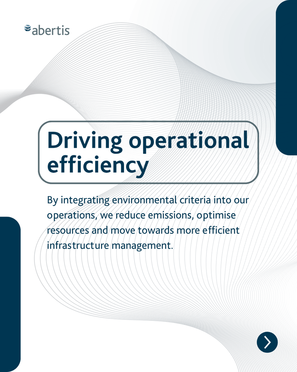 Abertis's tweet photo. 🌍⚙️ Efficient operations are key to delivering a better mobility experience.

Through innovation, optimisation and responsible resource management, we continue improving the way we operate our network.

#WorldEnvironmentDay https://t.co/I0j80NopOF