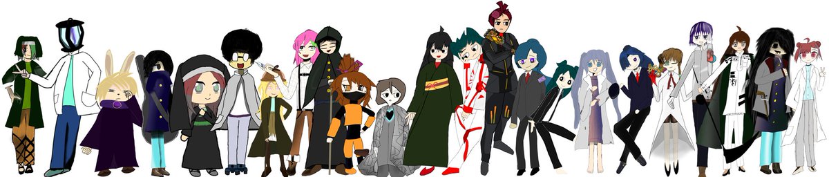 CA_ankromoti's tweet photo. てなわけでうちの探索者（オリキャラ+ロボトミ職員勢）で立ち絵見つけたヤツ並べたぜ、コイツの設定知りたい！ってキャラいたらリプください。
ALTに左から順に名前並べてるんで是非見てね。 https://t.co/Ufjku0BMV3