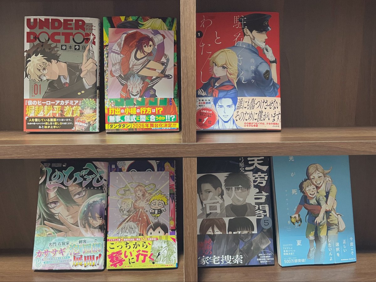 Burn_S_Over's tweet photo. #今日買った漫画
アンダードクター
ダンダダン
駐在さんとわたし
しのびごと
ウィッチウォッチ
天傍台閣
光が死んだ夏 https://t.co/ybkYr7WNtu
