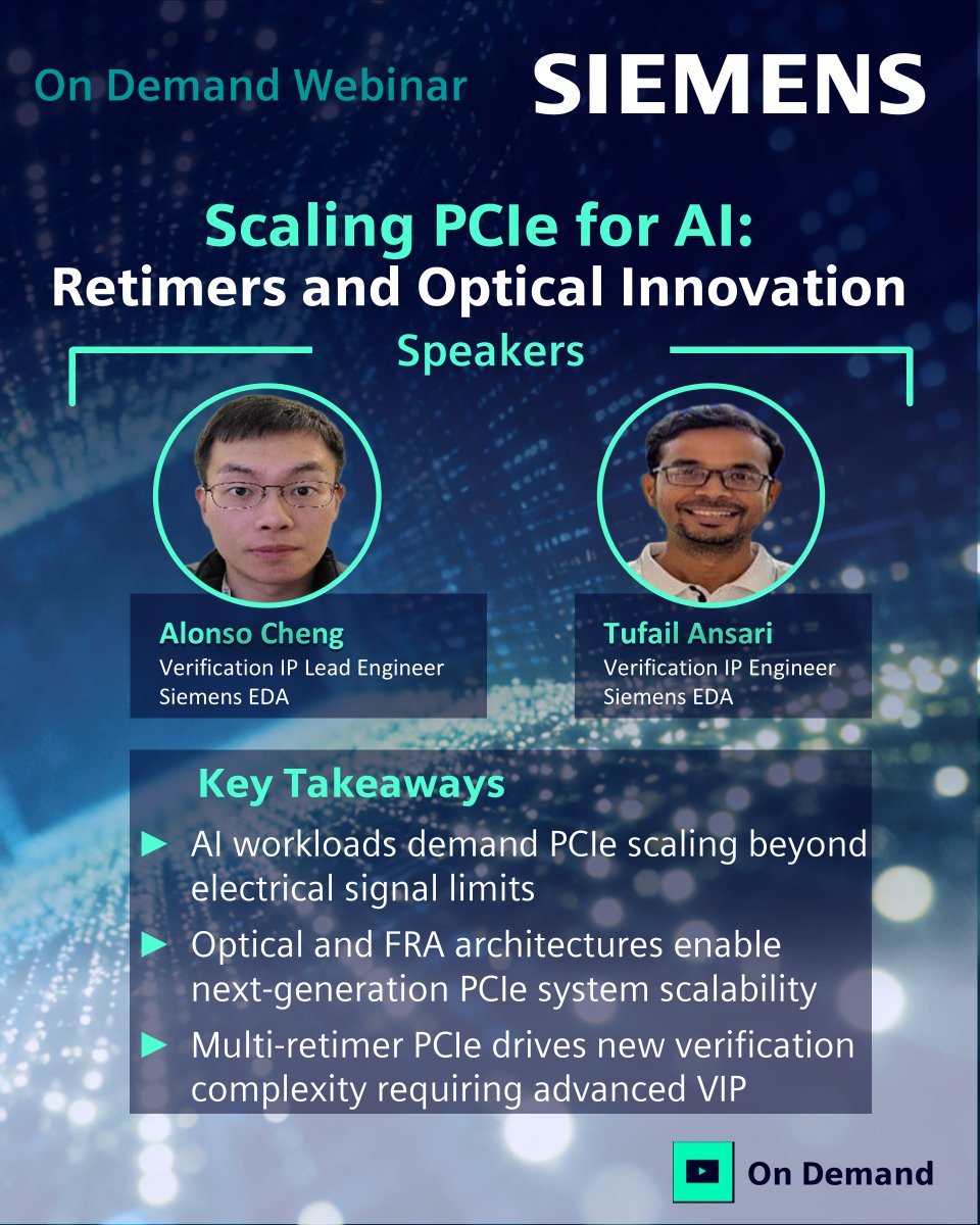 BusschotsG's tweet photo. AI pushes PCIe beyond limits. Discover how retimers and optical innovation enable scalable, high-bandwidth systems. Watch now: https://t.co/WjBelaH0Uu https://t.co/YgotRPPylr