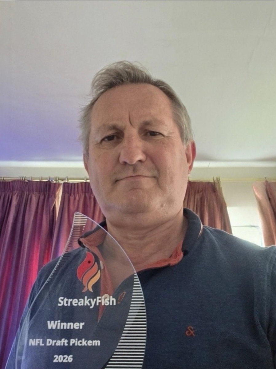 StreakyFishHQ's tweet photo. After a thorough review, we are confident this trophy reached the right recipient. 
Congrats again @DodlawM. Worthy winner of the first NFL Draft Pickem competition 🫶🏆 
#nfldraft2026 #pickem https://t.co/uD8UH6Q5IG