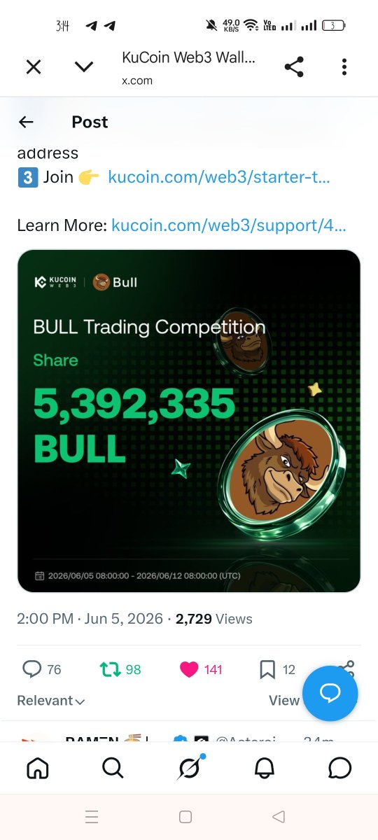 devidmd85's tweet photo. @KuCoin_Web3 @bullthemarket All done 
7c6HAwqcL55tFxa31d2toWmoYhJERpPJzjitM9RkiNtC https://t.co/bXRaZdEOAn