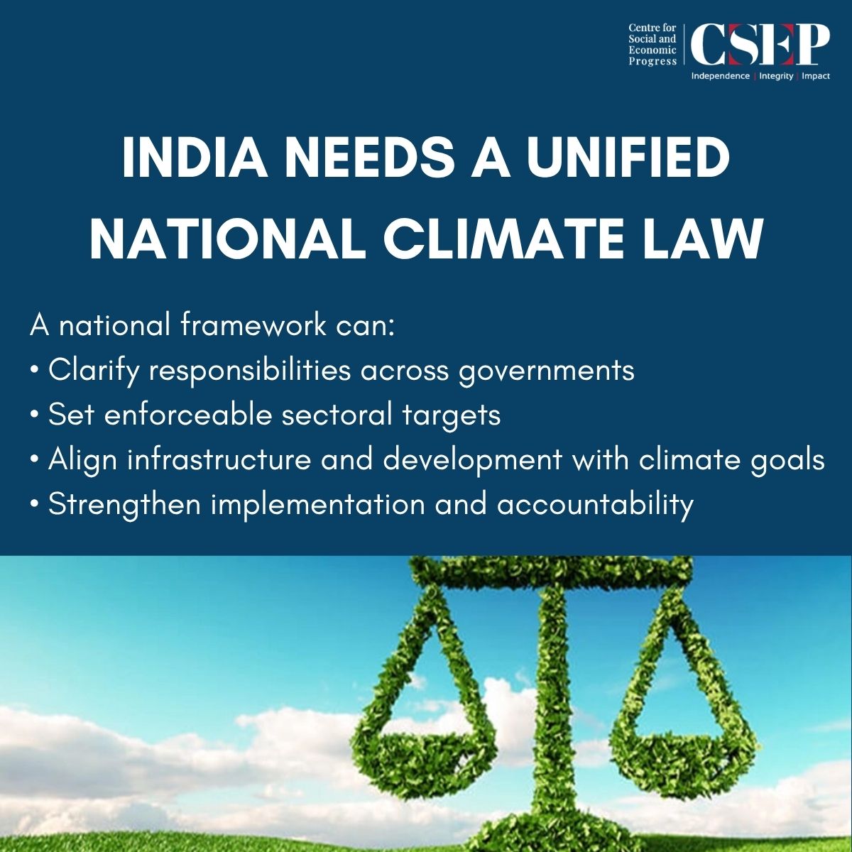 CSEP_Org's tweet photo. On #WorldEnvironmentDay, a reminder that India’s climate transition is about more than emissions.
It will require:
✅ Stronger climate governance
✅ Large-scale climate finance
✅ Localised & inclusive decision-making
CSEP research estimates that the power, road transport, steel & cement sectors alone will require US$467 billion in climate finance between 2022–2030. Explore CSEP’s research on climate governance & climate finance in India. 
#ClimateCrisis #ClimateRefugees