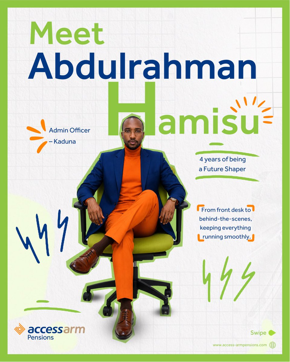 access_arm's tweet photo. We’re proud to spotlight Abdulrahman Hamisu this month.
His journey from Service Centre Officer to Admin Officer shows a beautiful growth mindset, always connecting dots, and understanding how every function contributes to the bigger goal. 
 
#HumansOfAccess https://t.co/awktPXMvjz